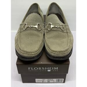 Florsheim Tuscany Bit Gray Suede Slip On Loafers Mens 8.5 EEE Triple Wide in Box